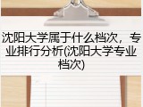 沈阳大学属于什么档次，专业排行分析(沈阳大学专业档次)