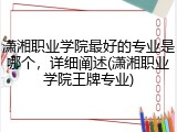 潇湘职业学院最好的专业是哪个，详细阐述(潇湘职业学院王牌专业)