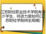 江苏财经职业技术学院有多少学生，师资力量如何(江苏财经学院师生规模)