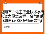 湖南石油化工职业技术学院师资力量怎么样，名气如何(湖南石化职院师资名气)