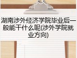 湖南涉外经济学院毕业后一般能干什么呢(涉外学院就业方向)