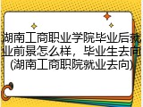 湖南工商职业学院毕业后就业前景怎么样，毕业生去向(湖南工商职院就业去向)