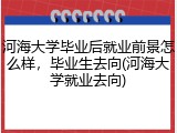 河海大学毕业后就业前景怎么样，毕业生去向(河海大学就业去向)