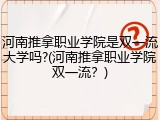 河南推拿职业学院是双一流大学吗?(河南推拿职业学院双一流？)