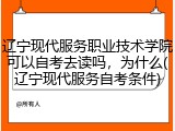 辽宁现代服务职业技术学院可以自考去读吗，为什么(辽宁现代服务自考条件)