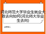 河北师范大学毕业生就业大致去向如何(河北师大毕业生去向)