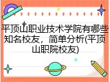 平顶山职业技术学院有哪些知名校友，简单分析(平顶山职院校友)