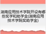 湖南应用技术学院开设有哪些奖学和助学金(湖南应用技术学院奖助学金)