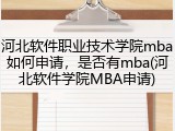河北软件职业技术学院mba如何申请，是否有mba(河北软件学院MBA申请)