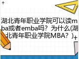 湖北青年职业学院可以读mba或者emba吗？为什么(湖北青年职业学院MBA？)