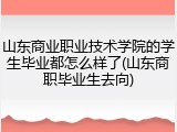 山东商业职业技术学院的学生毕业都怎么样了(山东商职毕业生去向)