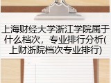 上海财经大学浙江学院属于什么档次，专业排行分析(上财浙院档次专业排行)