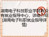 湖南电子科技职业学院有没有就业指导中心，详细介绍(湖南电子科职就业指导详情)
