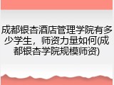 成都银杏酒店管理学院有多少学生，师资力量如何(成都银杏学院规模师资)