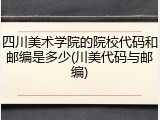 四川美术学院的院校代码和邮编是多少(川美代码与邮编)