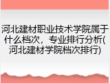河北建材职业技术学院属于什么档次，专业排行分析(河北建材学院档次排行)