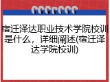 宿迁泽达职业技术学院校训是什么，详细阐述(宿迁泽达学院校训)