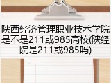 陕西经济管理职业技术学院是不是211或985高校(陕经院是211或985吗)