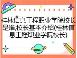 桂林信息工程职业学院校长是谁,校长基本介绍(桂林信息工程职业学院校长)