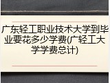 广东轻工职业技术大学到毕业要花多少学费(广轻工大学学费总计)