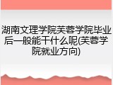 湖南文理学院芙蓉学院毕业后一般能干什么呢(芙蓉学院就业方向)