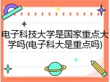 电子科技大学是国家重点大学吗(电子科大是重点吗)