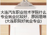 大连汽车职业技术学院什么专业就业比较好，原因是啥(大连职院好就业专业)