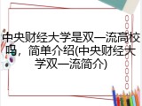 中央财经大学是双一流高校吗，简单介绍(中央财经大学双一流简介)