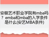 安徽艺术职业学院有mba吗？emba和mba的入学条件是什么(安艺MBA条件)