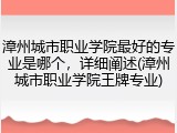 漳州城市职业学院最好的专业是哪个，详细阐述(漳州城市职业学院王牌专业)
