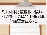 河北对外经贸职业学院毕业可以找什么样的工作(河北外经贸就业方向)