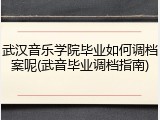 武汉音乐学院毕业如何调档案呢(武音毕业调档指南)