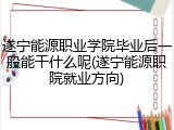 遂宁能源职业学院毕业后一般能干什么呢(遂宁能源职院就业方向)