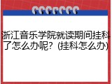 浙江音乐学院就读期间挂科了怎么办呢？(挂科怎么办)