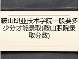 鞍山职业技术学院一般要多少分才能录取(鞍山职院录取分数)