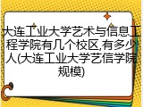 大连工业大学艺术与信息工程学院有几个校区,有多少人(大连工业大学艺信学院规模)