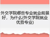 外交学院哪些专业就业前景好，为什么(外交学院就业优势专业)
