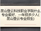 昆山登云科技职业学院什么专业最好，一年招多少人(昆山登云专业招生)
