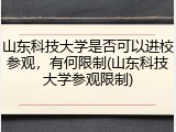 山东科技大学是否可以进校参观，有何限制(山东科技大学参观限制)