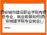 西安城市建设职业学院有哪些专业，就业前景如何(西安城建学院专业就业)
