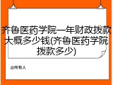 齐鲁医药学院一年财政拨款大概多少钱(齐鲁医药学院拨款多少)