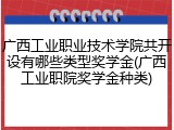 广西工业职业技术学院共开设有哪些类型奖学金(广西工业职院奖学金种类)