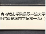 青岛城市学院是双一流大学吗?(青岛城市学院双一流？)