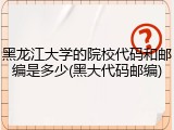 黑龙江大学的院校代码和邮编是多少(黑大代码邮编)