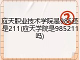 应天职业技术学院是985还是211(应天学院是985211吗)