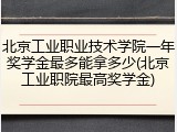 北京工业职业技术学院一年奖学金最多能拿多少(北京工业职院最高奖学金)