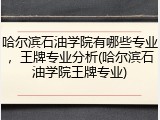 哈尔滨石油学院有哪些专业，王牌专业分析(哈尔滨石油学院王牌专业)