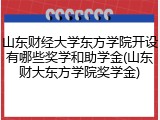 山东财经大学东方学院开设有哪些奖学和助学金(山东财大东方学院奖学金)