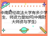 中南财经政法大学有多少学生，师资力量如何(中南财大师资与学生)