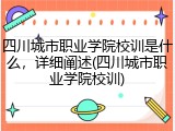 四川城市职业学院校训是什么，详细阐述(四川城市职业学院校训)